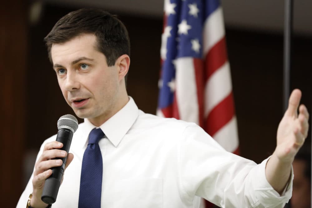 2020 Democratic presidential candidate South Bend Mayor Pete Buttigieg speaks during a town hall meeting, Tuesday, April 16, 2019, in Fort Dodge, Iowa. (Charlie Neibergall/AP)