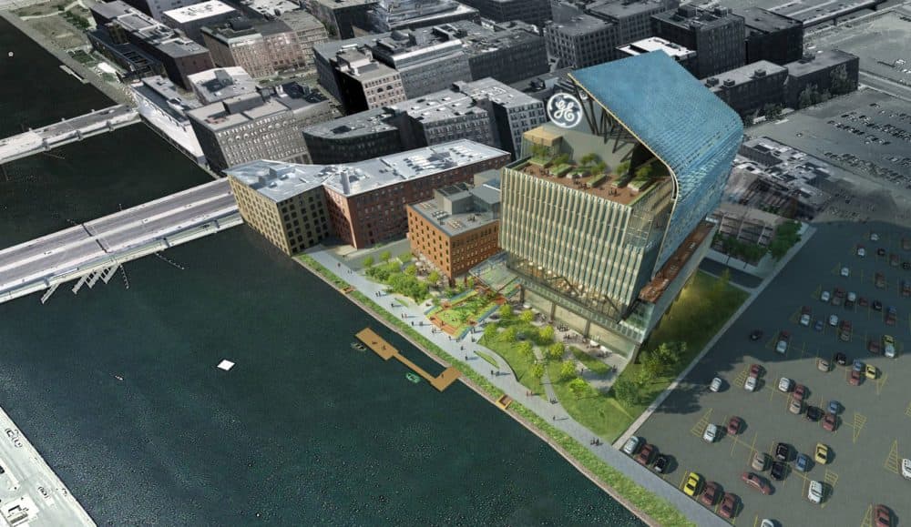 A 2016 rendering of GE's then-proposed headquarters in Boston. (Courtesy of GE)