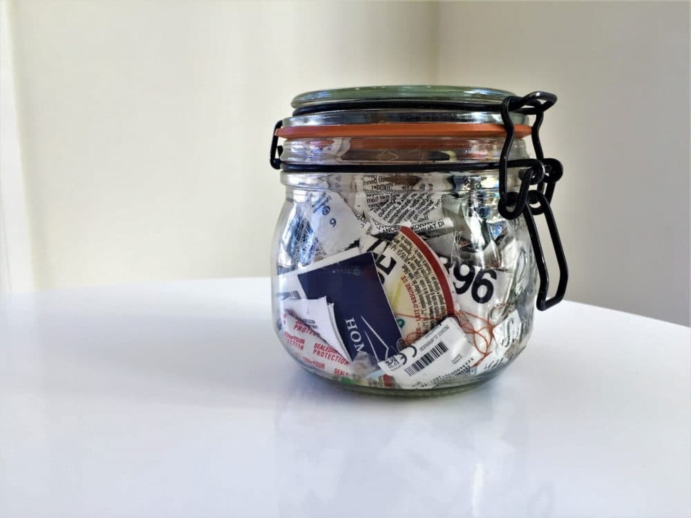 Bea Johnson and the rest of her zero-waste family are able to fit their yearly trash into a small jar. (Courtesy of Bea Johnson)