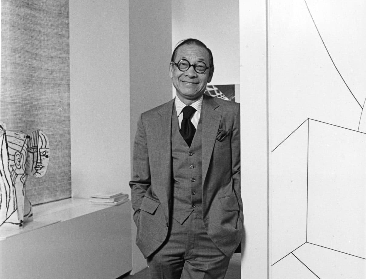 Chinese-American architect I.M. Pei poses in his office in New York, October 28, 1981. Pei died earlier this week at age 102. (M. Reichenthal/AP)