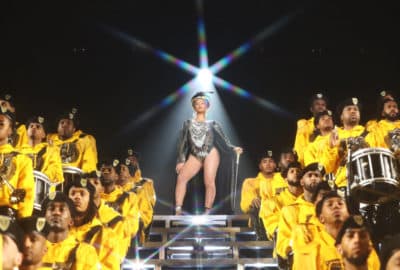 This image released by Netflix shows Beyonce in a scene from her documentary &quot;Homecoming: A Film by Beyoncé.&quot; (Parkwood Entertainment/Netflix via AP)