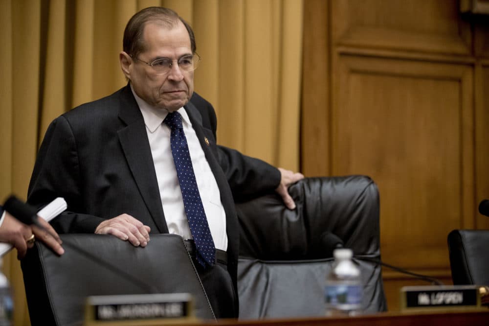 Judiciary Committee Chairman Jerrold Nadler, D-N.Y., arrives for a House Judiciary Committee hearing on Capitol Hill in Washington, Thursday, May 2, 2019. (Andrew Harnik/AP)