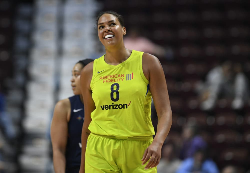 Former Dallas Wings star Liz Cambage was traded this week to the Las Vegas Aces. (Jessica Hill/AP)