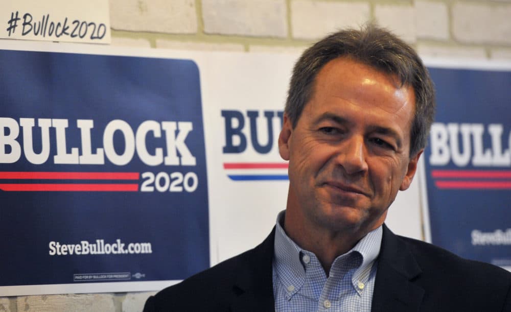 Democratic presidential candidate Montana Gov. Steve Bullock speaks during a campaign stop at a coffee shop on May 17, 2019 in Newton, Iowa. (Steve Pope/Getty Images)