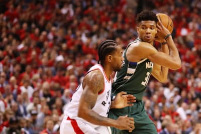 Thanks to his penny pinching throughout the regular season, reporter Kane Pitman can cover the Eastern Conference Finals between the Toronto Raptors and the Milwaukee Bucks. (Gregory Shamus/Getty Images)