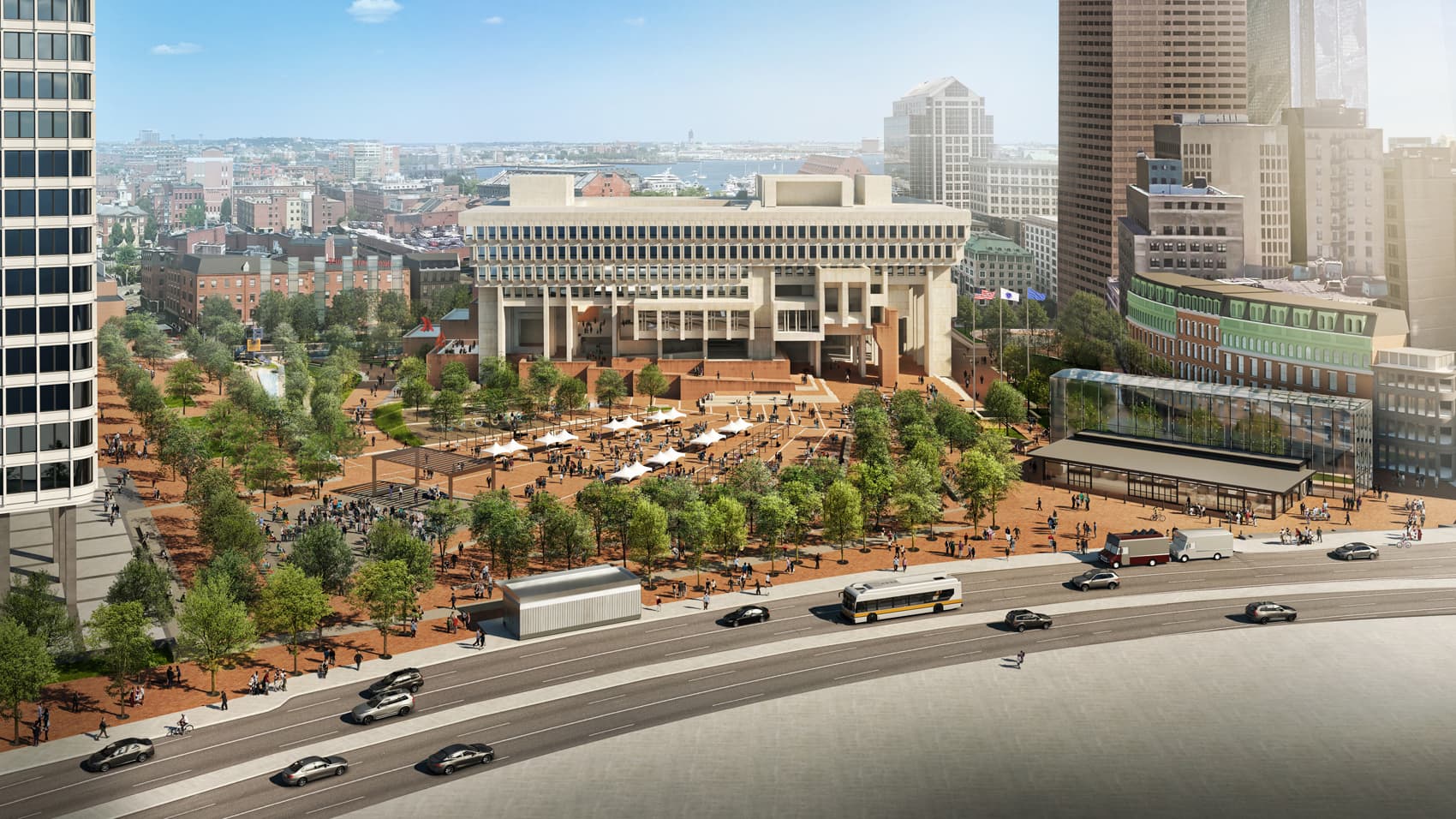 An aerial view of the proposed renovations. (Courtesy City of Boston)