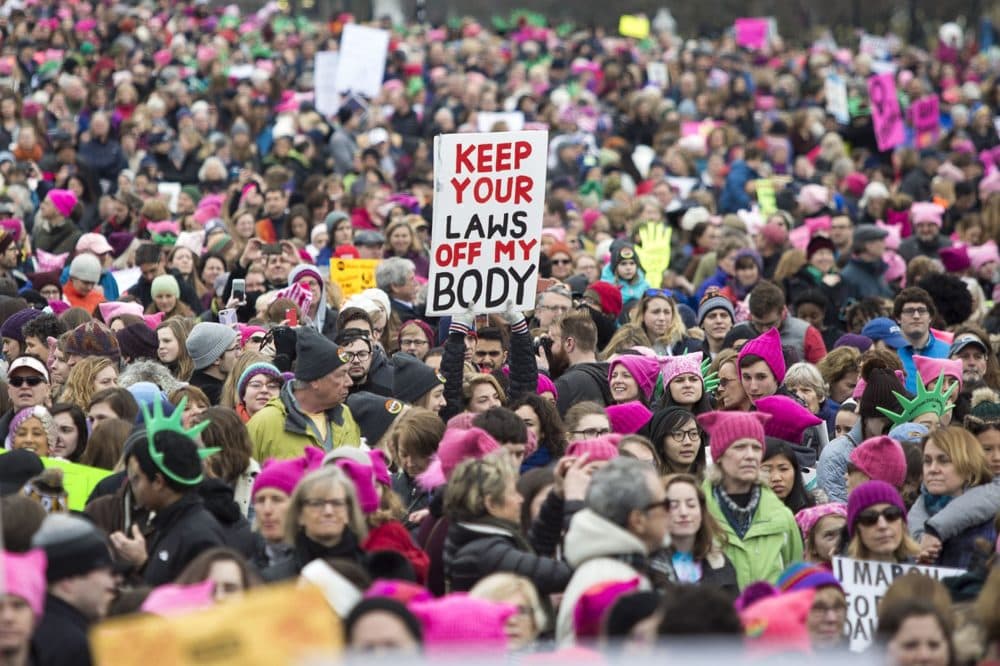 The crowd at the Women's March in Boston on January 21, 2017. (Jesse Costa/WBUR)