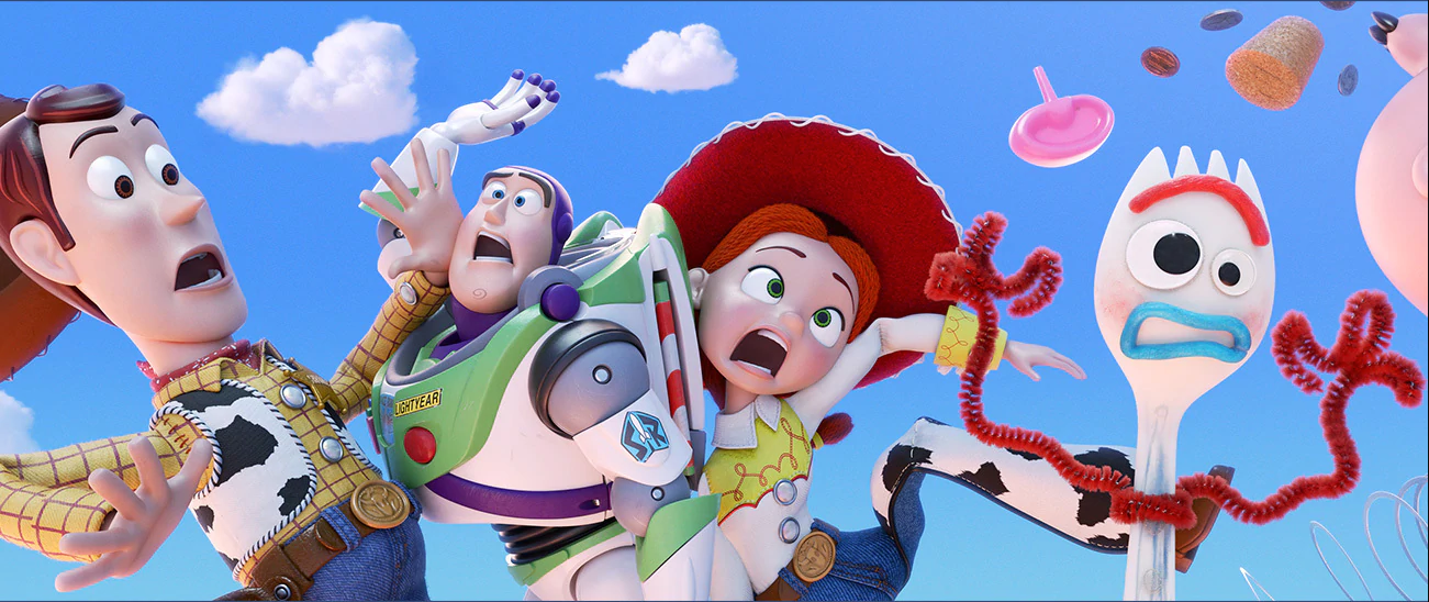 Woody, Buzz Lightyear, Jessie and Forky in &quot;Toy Story 4.&quot; (Courtesy Disney/Pixar)