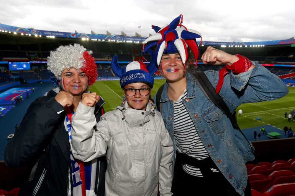 Fans of France pose for a photograph prior to the 2019 FIFA Women's World Cup France group A match between France and Korea Republic on Friday. (Robert Cianflone/Getty Images)