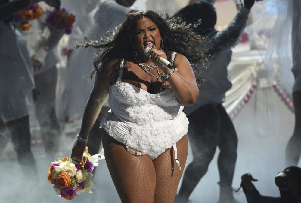 Lizzo performs &quot;Truth Hurts&quot; at the BET Awards on Sunday, June 23, 2019, at the Microsoft Theater in Los Angeles. (Chris Pizzello/Invision/AP)