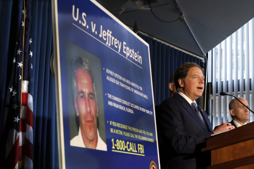 United States Attorney for the Southern District of New York Geoffrey Berman speaks during a news conference, in New York, Monday, July 8, 2019. Federal prosecutors announced sex trafficking and conspiracy charges against wealthy financier Jeffrey Epstein. (Richard Drew/AP)
