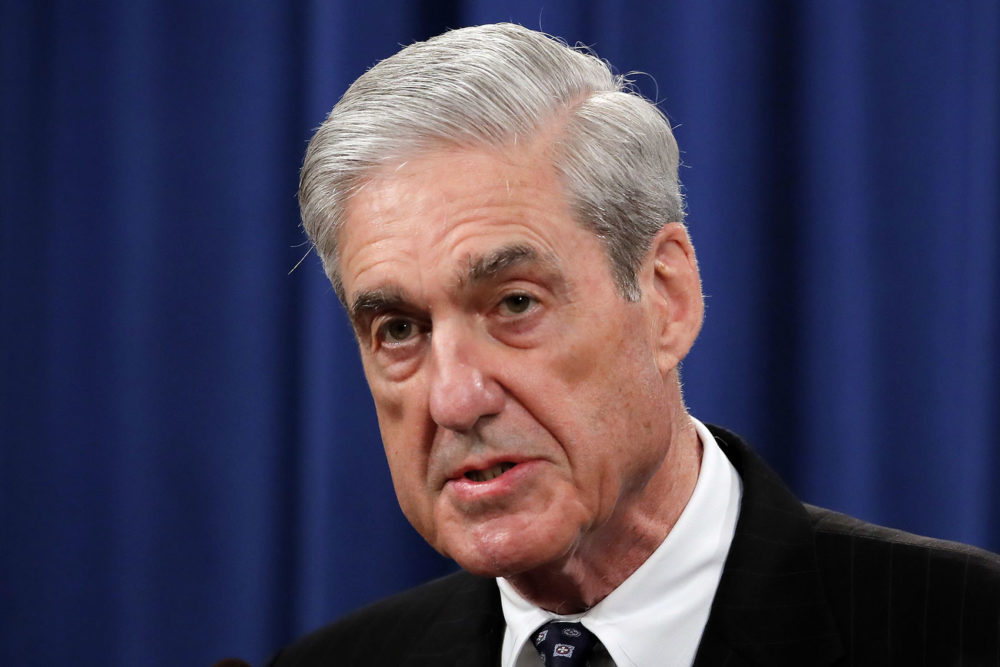 In this May 29 file photo, Special Counsel Robert Mueller speaks at the Department of Justice in Washington, about the Russia investigation. (Carolyn Kaster/AP)