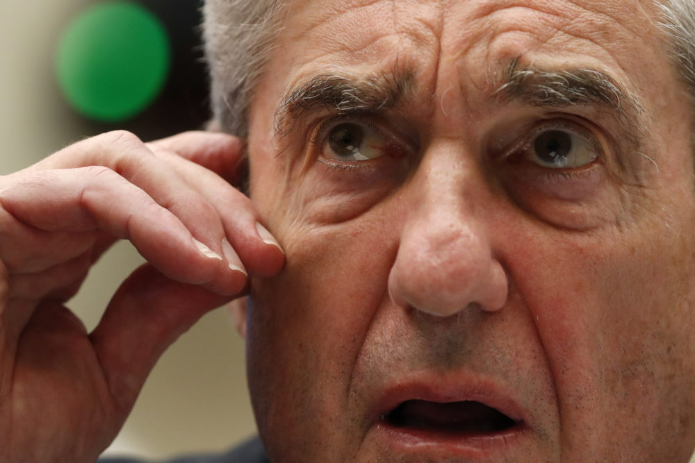 Former special counsel Robert Mueller testifies before the House Intelligence Committee on Wednesday, July 24, 2019, in Washington. (Alex Brandon/AP)