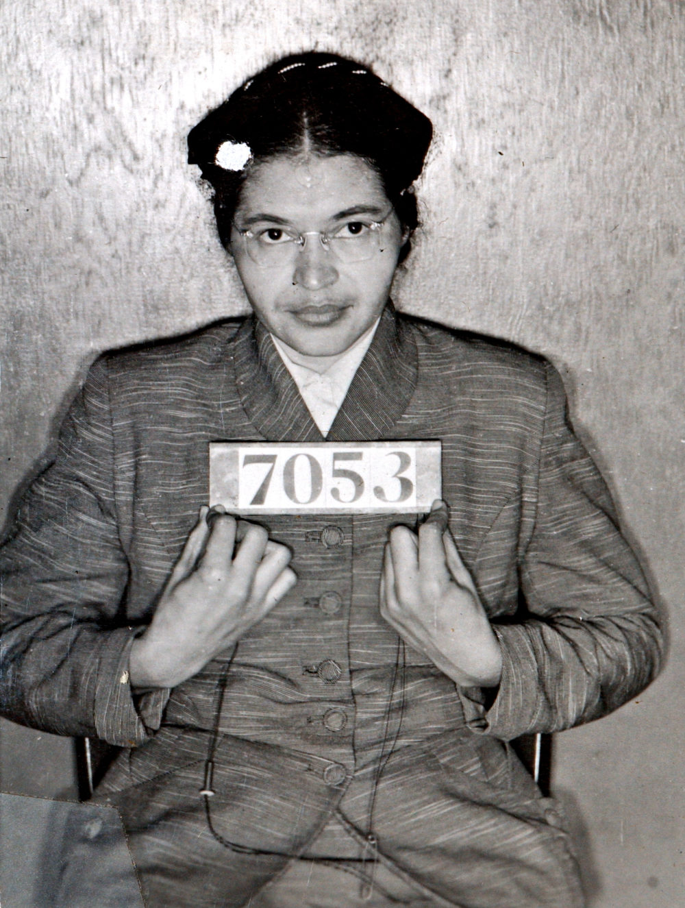 A Montgomery (Ala.) Sheriff's Department booking photo of Rosa Parks taken Feb 22, 1956, after she was arrested for refusing to give up her seat on a bus for a white passenger.  (AP via Montgomery County Sheriff's office)