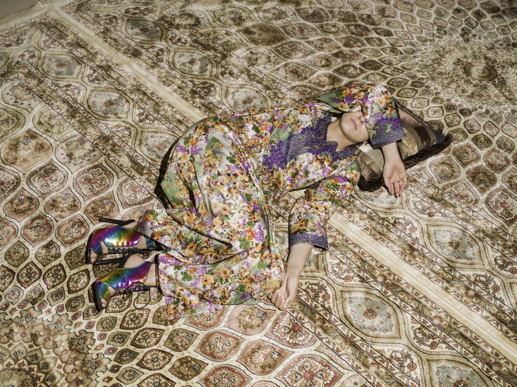 Farah Al Qasimi, &quot;M Napping on Carpet,&quot; 2016. (Courtesy the artist; Helena Anrather, New York; and the Third Line, Dubai)
