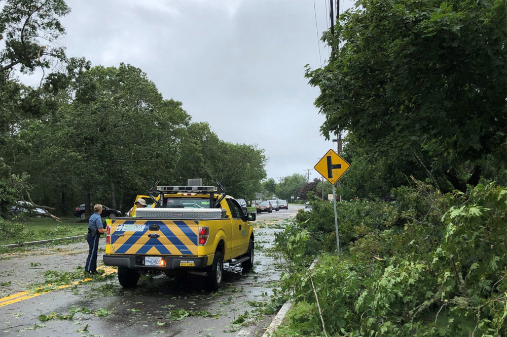 A tornado struck Yarmouth just after noon Tuesday. (Courtesy of the town of Yarmouth)