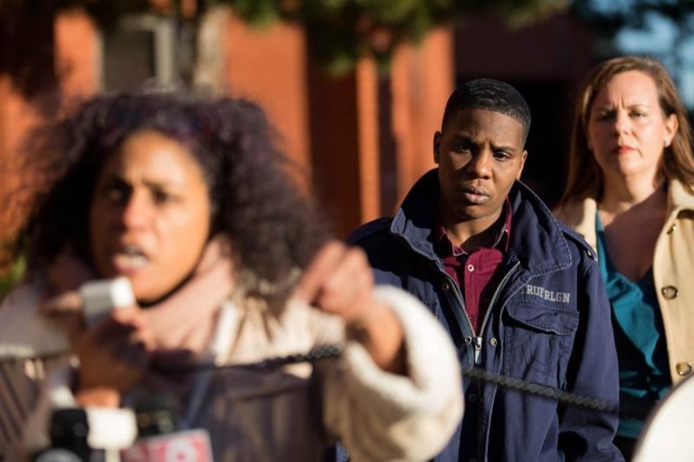 Wayzaro Walton (middle, pictured at a rally organized on her behalf in Hartford in December 2018) was apprehended by federal Immigration and Customs Enforcement agents on March 26 while participating in an immigration check-in. (Frankie Graziano/Connecticut Public Radio)
