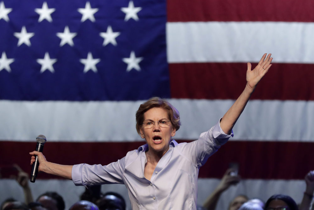 Democratic presidential candidate Sen. Elizabeth Warren speaks at a campaign event in Tempe, Arizona, on Aug. 1. (Matt York/AP)