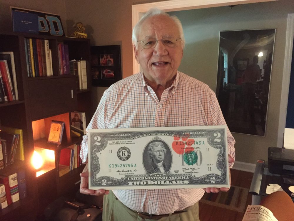 In 1977, George Bennett came up with the idea for the Clemson $2 bill. (Courtesy George Bennett)