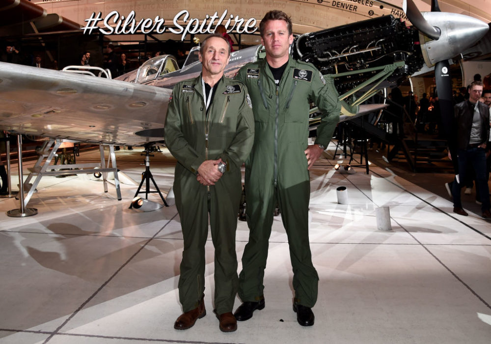 Pilots Steve Brooks (L) and Matt Jones in Geneva, Switzerland. (Eamonn M. McCormack/Getty Images for IWC)