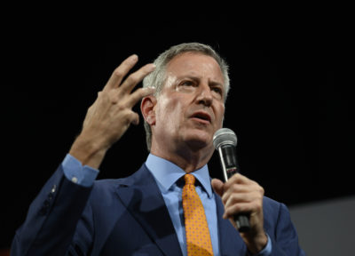Democratic presidential candidate and New York City Mayor Bill de Blasio speaks during a forum on gun safety at the Iowa Events Center on August 10, 2019 in Des Moines, Iowa. (Stephen Maturen/Getty Images)