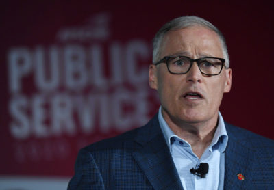 Washington Gov. Jay Inslee speaks during a forum in Las Vegas, Nevada on August 3, 2019. (Ethan Miller/Getty Images)