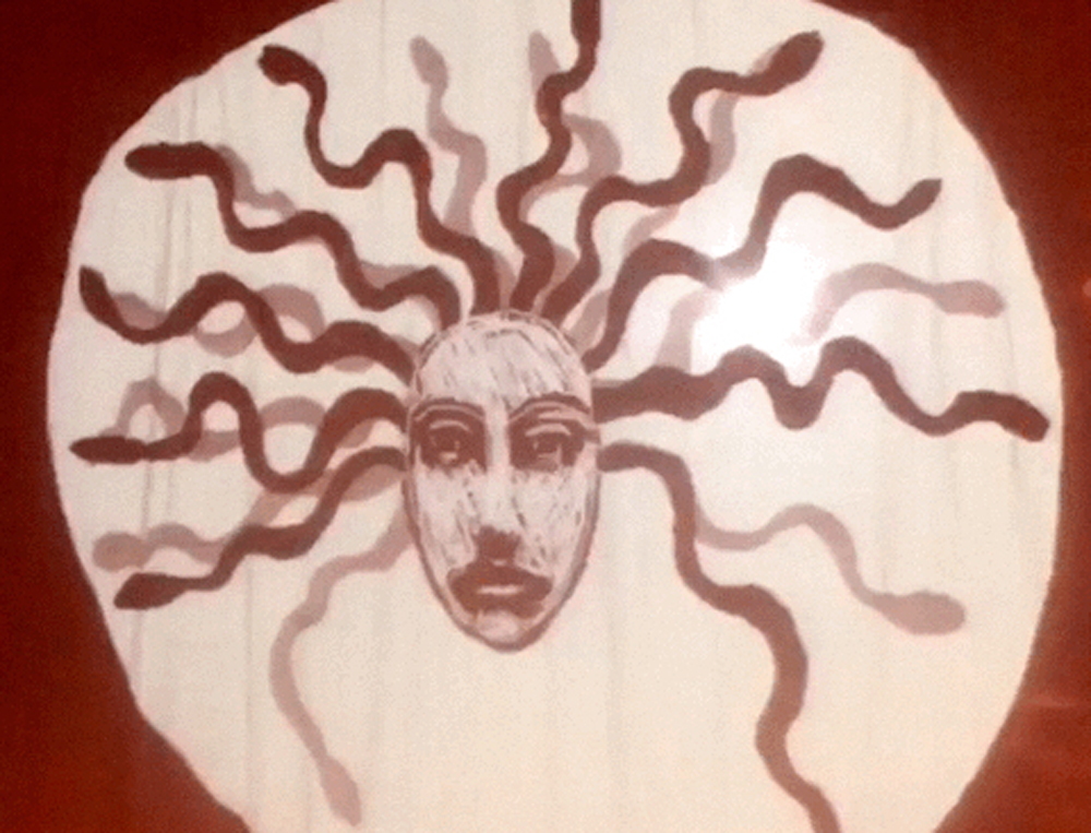 A projection of Medusa in &quot;Reclaiming the Myth.&quot; (Courtesy Ruth Lingford)