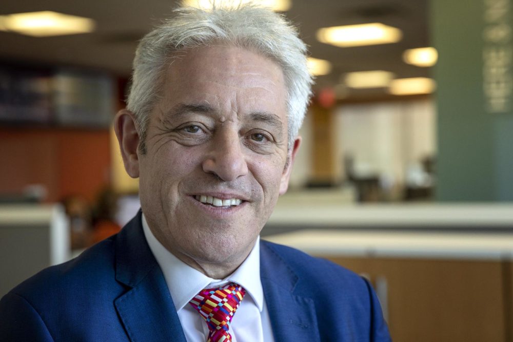 John Bercow, speaker of Britain’s House of Commons, said he would stand down as Commons Speaker at the end of October, after 10 years on the job. (Robin Lubbock/WBUR)