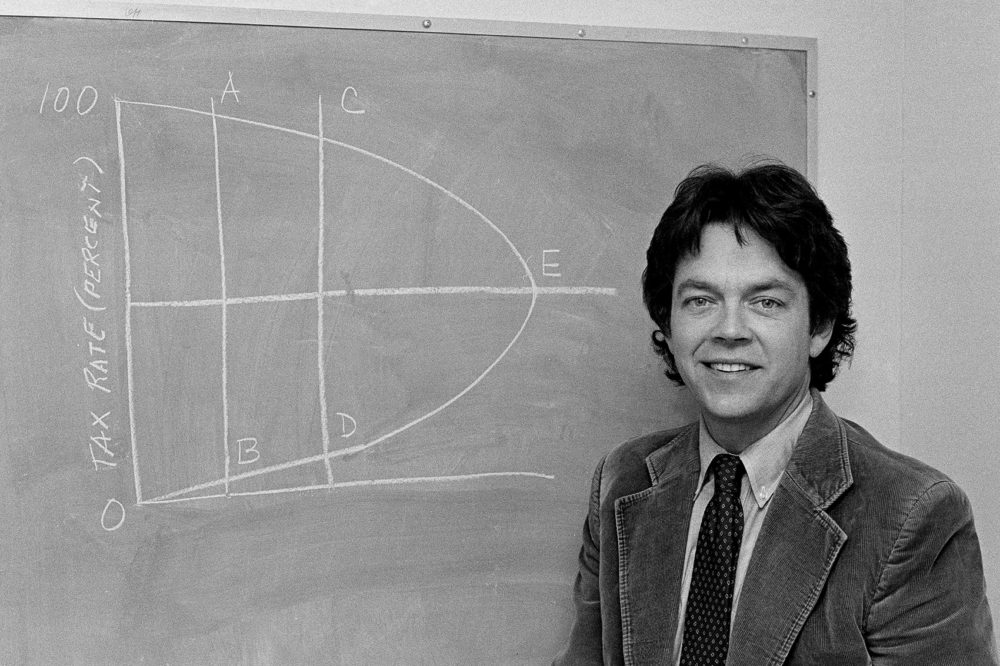 Economist Arthur Laffer's curve, pictured here and first sketched on a cocktail napkin, helped to make tax cuts a staple of conservative economic policy. (AP Photo)