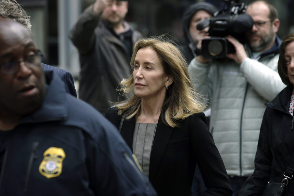 Felicity Huffman arrives at federal court Monday, May 13, 2019, in Boston. (Steven Senne/AP)