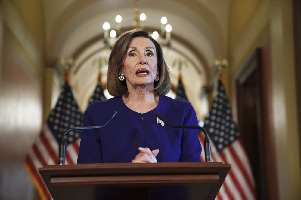 House Speaker Nancy Pelosi of Calif., reads a statement announcing a formal impeachment inquiry into President Donald Trump, on Capitol Hill in Washington, Tuesday, Sept. 24, 2019. (Andrew Harnik/AP)