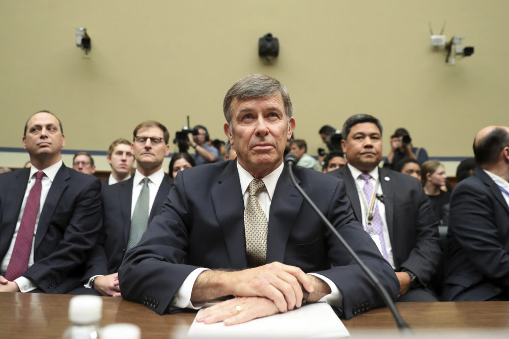 Acting Director of National Intelligence Joseph Maguire takes his seat before testifying before the House Intelligence Committee on Capitol Hill in Washington, Thursday, Sept. 26, 2019. (Andrew Harnik/AP)