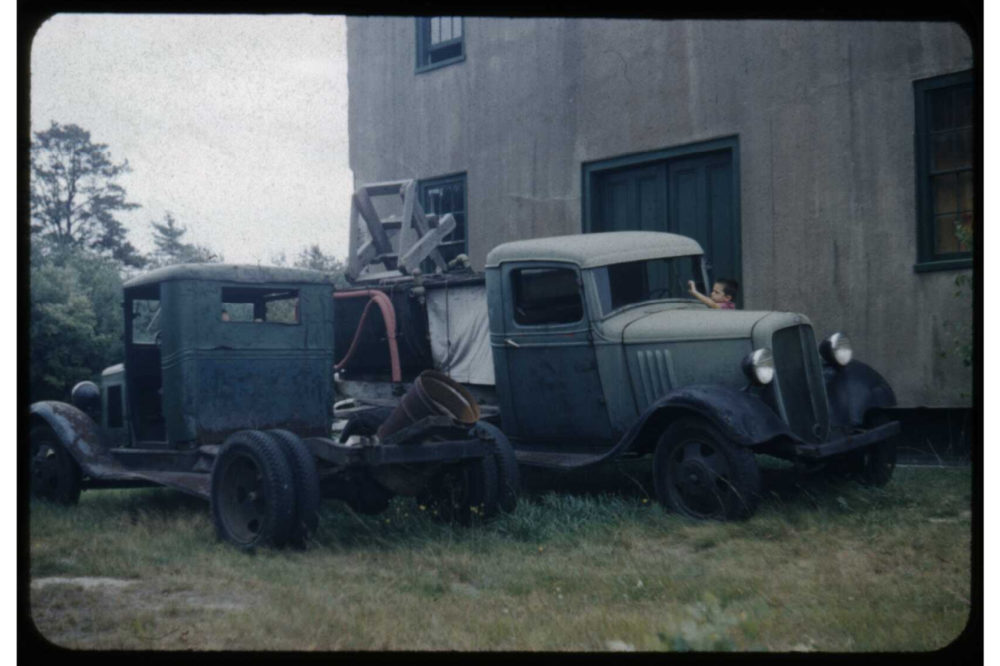 Old bog trucks at Duxbury Cranberry Company in 1959. (Courtesy of Special Collections and University Archives, University of Massachusetts Amherst Libraries)