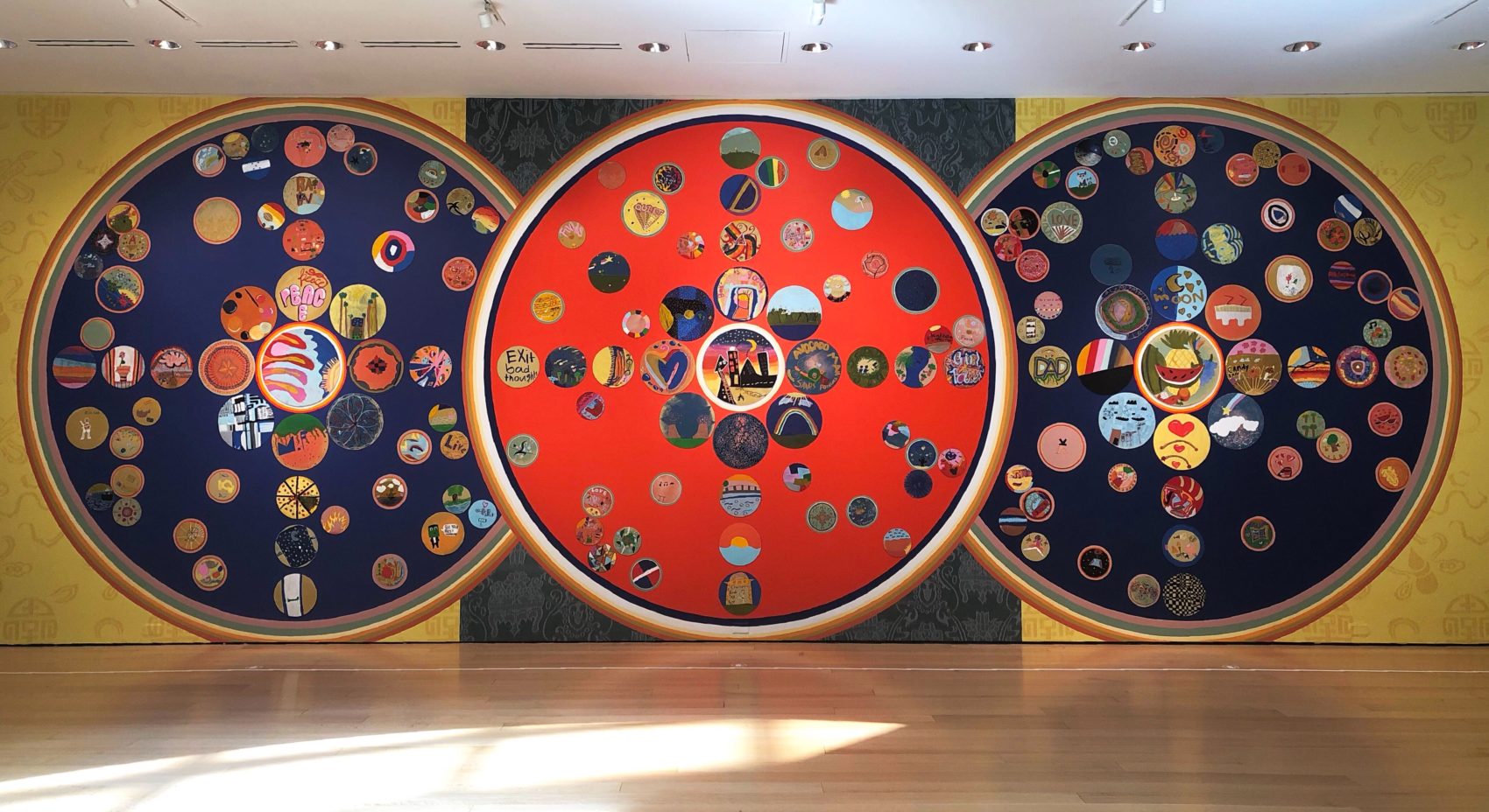 Sneha Shrestha's &quot;Mindful Mandalas&quot; at the MFA. (Spencer Icasiano for WBUR)