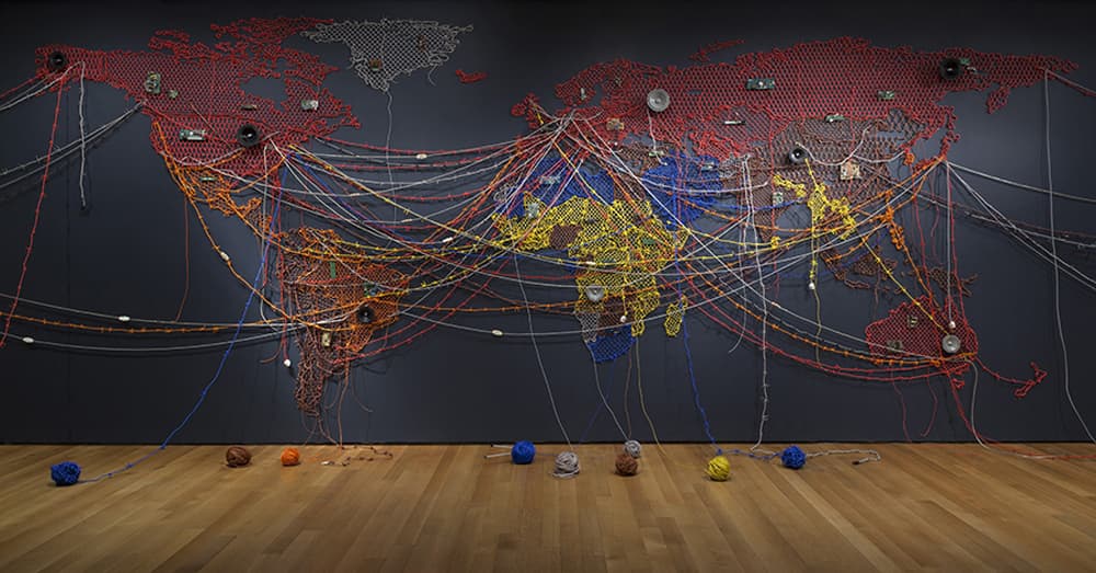 Reena Saini Kallat's &quot;Woven Chronicle,&quot; as seen installed at the Museum of Modern Art, will be included in the ICA's exhibition. (Courtesy Jonathan Muzikar/The Museum of Modern Art/Licensed by SCALA / Art Resource, NY)