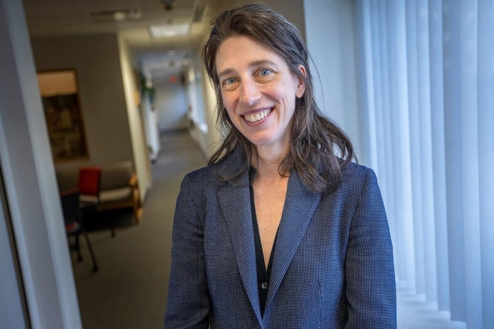 Alexandra Horowitz, head of the Dog Cognition Lab at Barnard College, Columbia University, and author of &quot;Our Dogs, Ourselves: The Story of a Singular Bond.” (Jesse Costa/WBUR)
