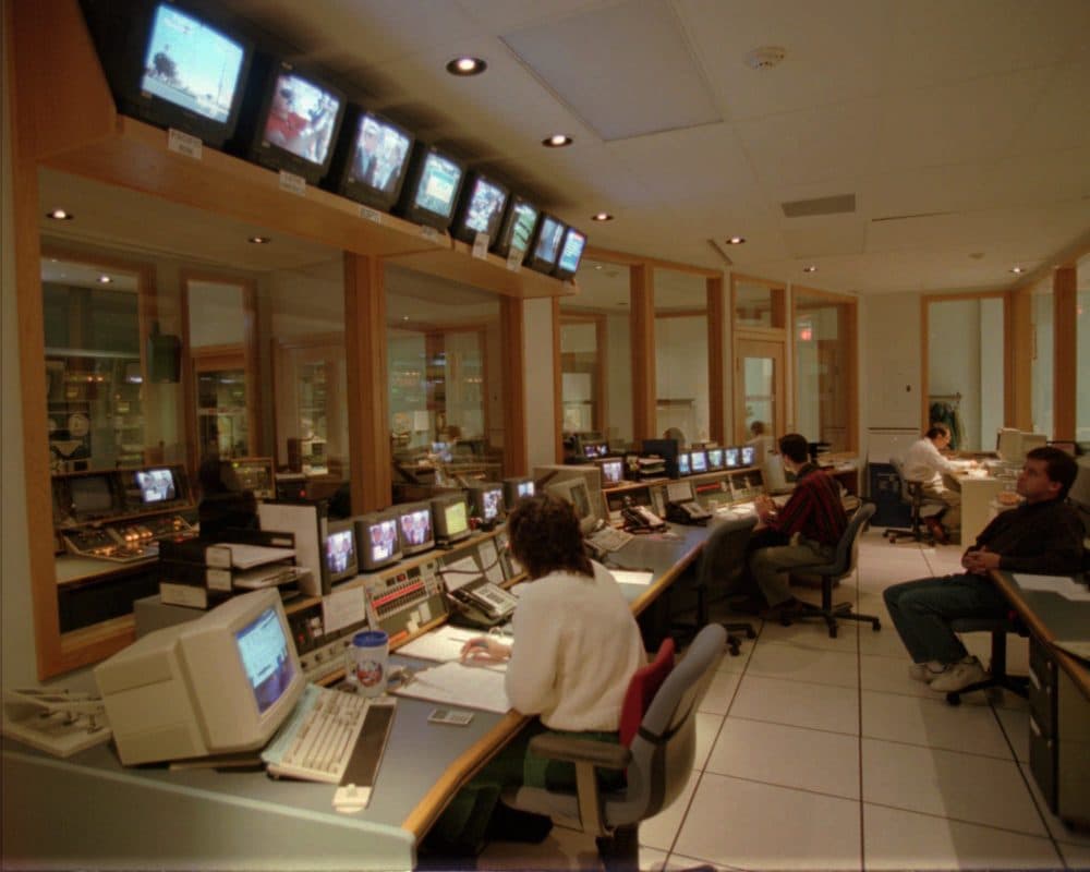 The master control room at ESPN headquarters in 1995. ESPN first went on the air in 1979. (Bob Child/AP)