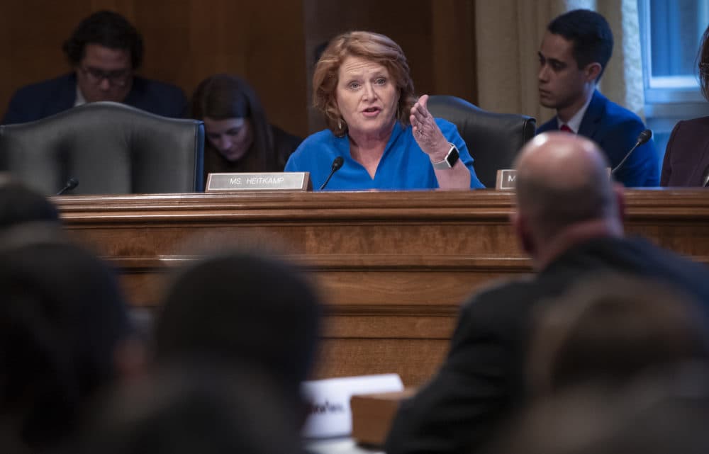 Sen. Heidi Heitkamp during a hearing by the Senate Committee on Indian Affairs in Washington, D.C. (J. Scott Applewhite/AP