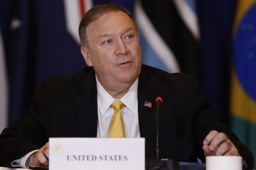 U.S. Secretary of State Mike Pompeo speaks during an event hosted by the Department of State's Energy Resources Governance Initiative in New York, Thursday, Sept. 26, 2019. (Seth Wenig/AP)
