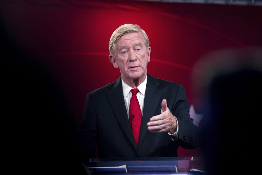 Republican presidential candidate and former Massachusetts Gov. Bill Weld speaks at a debate, hosted by Business Insider, in New York on Sept. 24. (Julius Constantine Motal/AP)