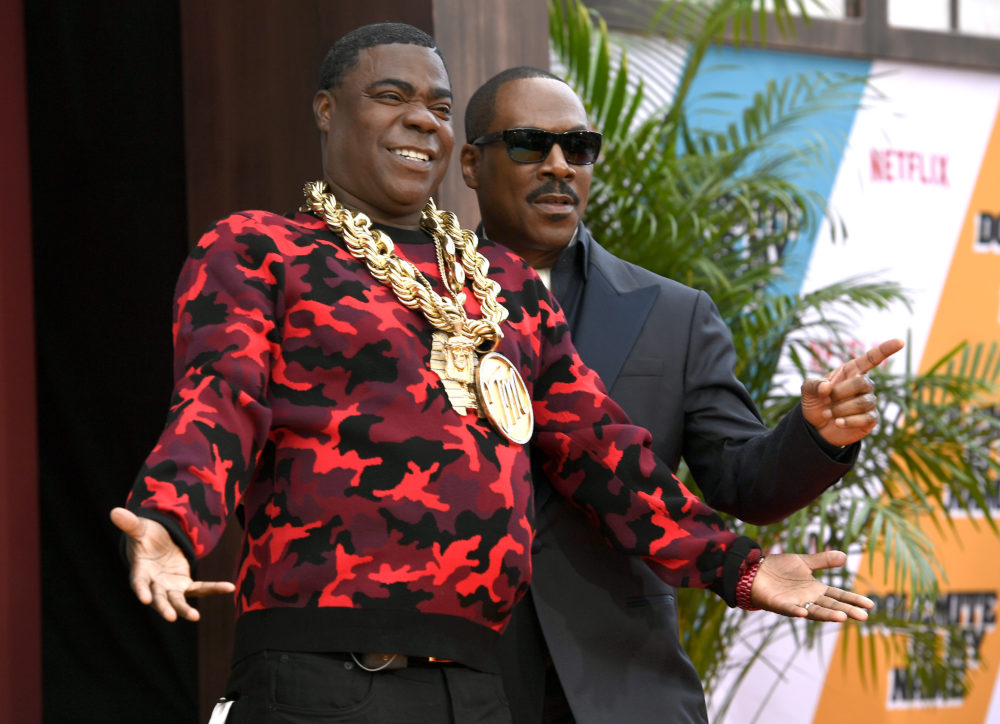 Tracy Morgan and Eddie Murphy attend the LA premiere of Netflix's &quot;Dolemite Is My Name&quot; at Regency Village Theatre on September 28, 2019 in Westwood, California. (Frazer Harrison/Getty Images)