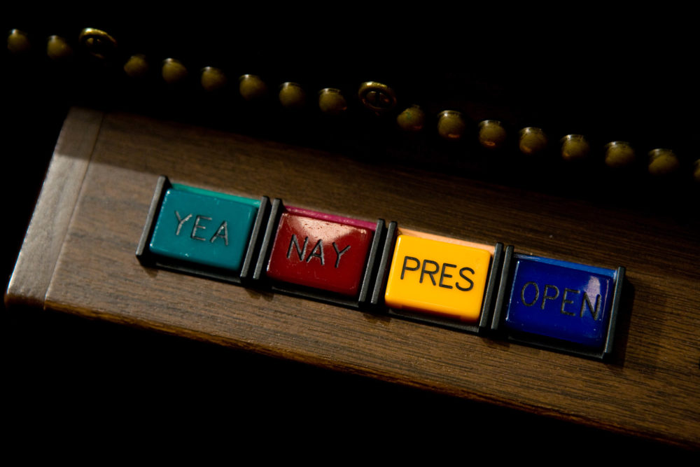 Voting buttons in the U.S. House of Representatives chamber are seen in Washington, D.C. (Brendan Hoffman/Getty Images)