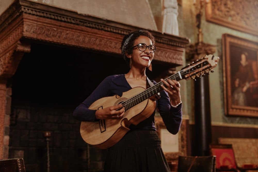 Fabiola Mendez playing at the Isabella Stewart Gardner Museum. (Courtesy Ally Schmaling)