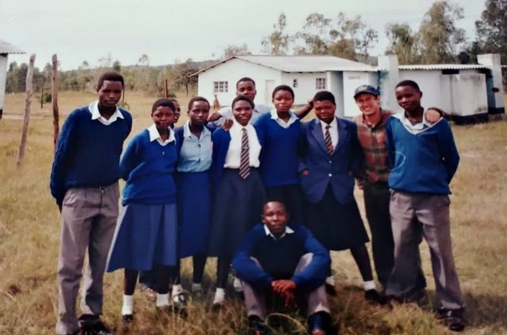 The author, pictured second from right, with students during his time as a Peace Corps volunteer in Zimbabwe. (Courtesy)