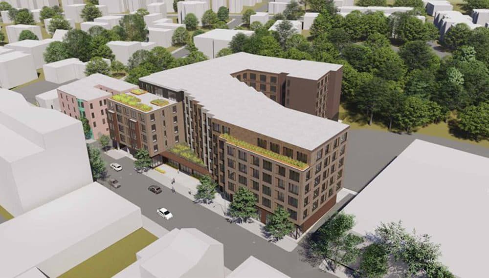 A rendering of the permanent housing project on Washington Street in Jamaica Plain. (Courtesy Boston Planning & Development Agency)