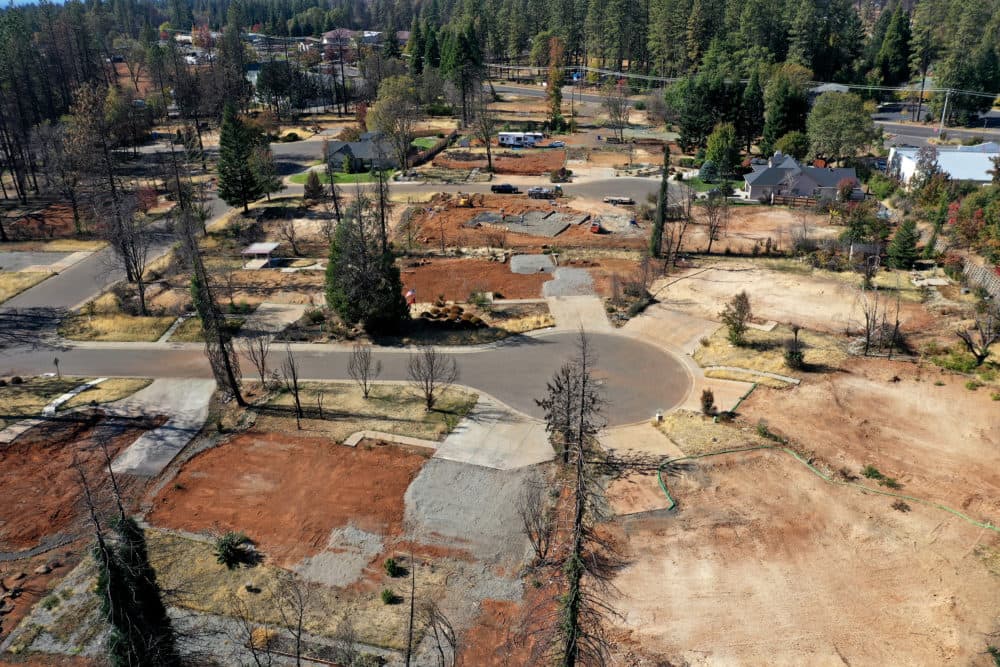 A recent aerial view of a neighborhood in Paradise, California, that was destroyed by the Camp Fire. (Justin Sullivan/Getty Images)
