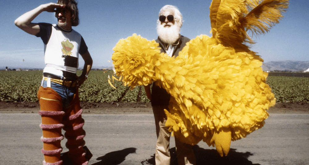 Caroll Spinney and Kermit Love on the set of a &quot;Sesame Street&quot; production. (Courtesy Debra Spinney)
