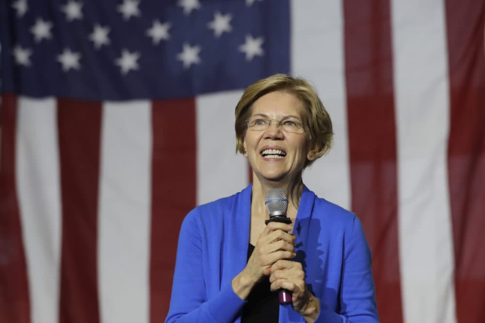 Democratic presidential candidate Sen. Elizabeth Warren, D-Mass., addresses an audience at a campaign event on Nov. 11 in Exeter, N.H. (Steven Senne/AP)