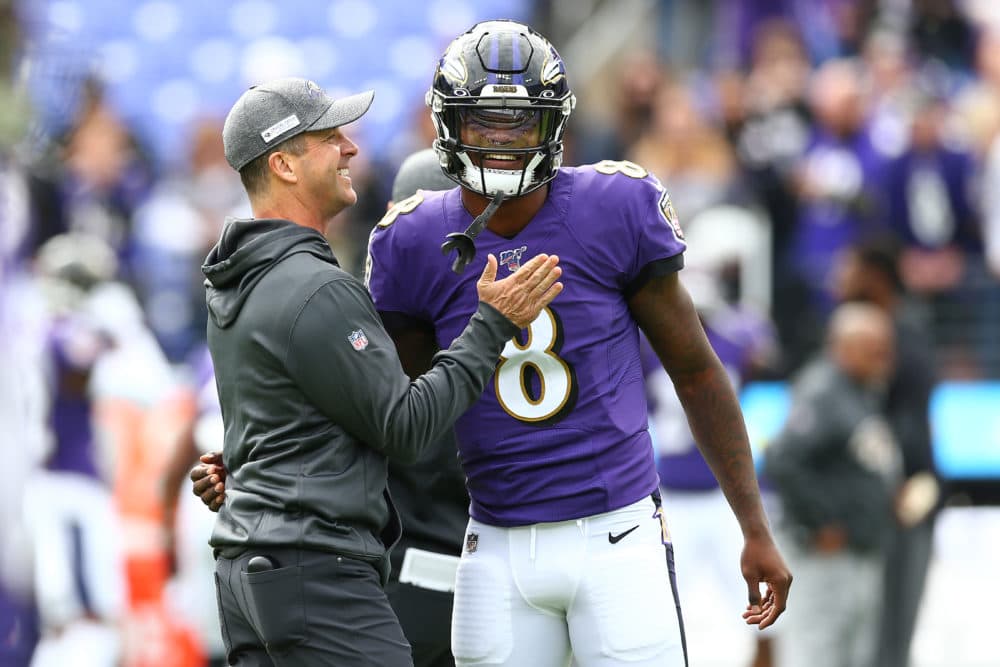Baltimore Ravens quarterback Lamar Jackson is among the favorites to win the 2020 NFL MVP. (Dan Kubus/Getty Images)