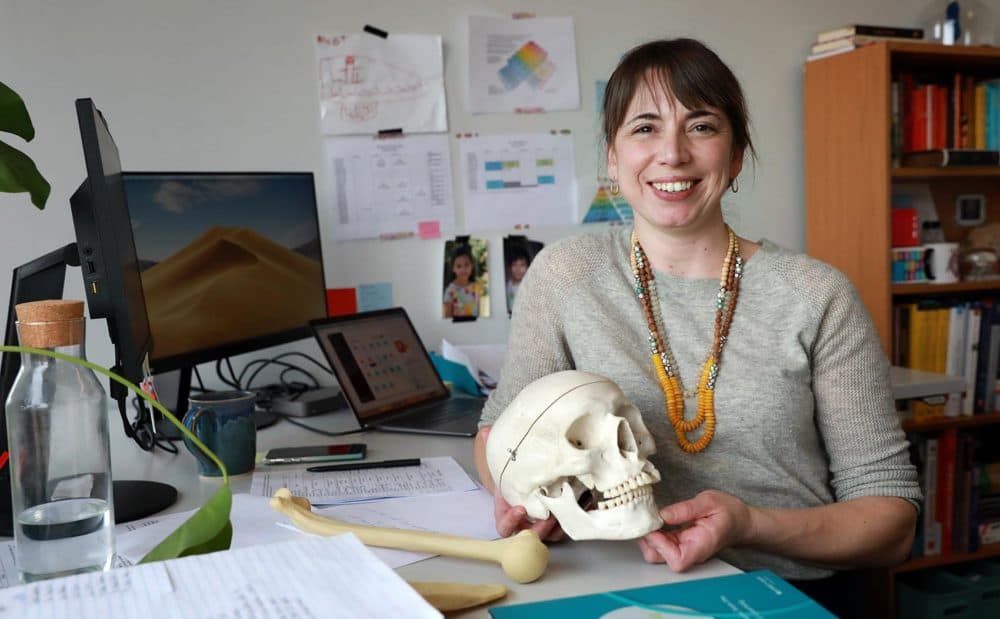 Elizabeth Co, Program Director of Human Physiology, in her office at Boston University. (Robin Lubbock/WBUR)